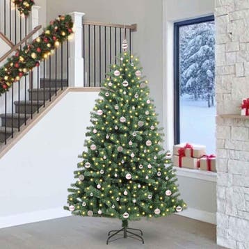 vidaXL Kunstmatige Hinged Kerstboom Groen 240 cm PVC en, Verzenden