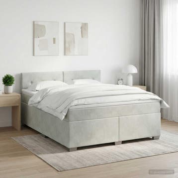 vidaXL Boxspringbed met matras Lichtgrijs 140 x 190 cm, Verzenden, Nieuw