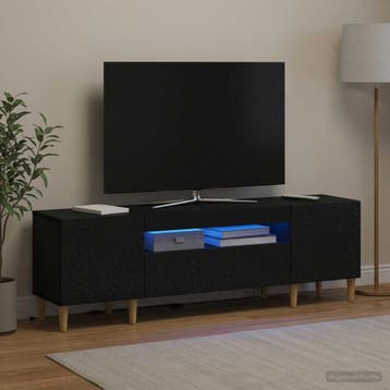 vidaXL LED tv-meubel Zwart Bewerkt hout, Verzenden