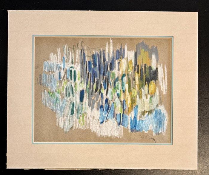 René Mels (1909-1977) - Composition abstraite chromatique au, Antiquités & Art, Art | Objets design