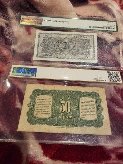 Nederland, Nederlands-Indië. - 50 Cent, 2 1/2 Gulden -, Postzegels en Munten, Bankbiljetten | Europa | Niet-Eurobiljetten