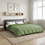 vidaXL Zomer Deken Gekwilt Groen 240 x 260 cm Microvezel, Verzenden