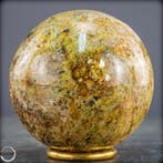 Natuurlijke groene opaalbol met glitter – schitterend spel