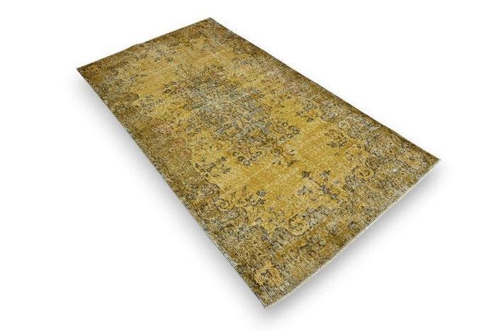 Geel vintage - Vloerkleed - 205 cm - 110 cm - met, Huis en Inrichting, Stoffering | Tapijten en Vloerkleden
