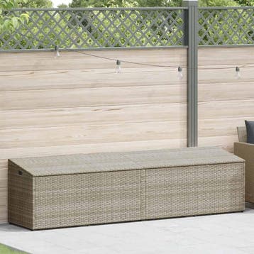 vidaXL Tuinbox 220x50x58 cm poly rattan lichtgrijs, Verzenden, Nieuw