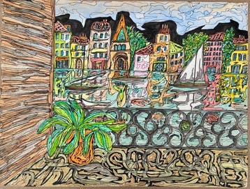 José Garcia Tella (1906-1983) - La Fenêtre - Vue d’un bord
