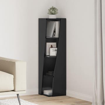 vidaXL Hoekkast 27,5x27x102cm Bewerkt hout Zwart, Verzenden