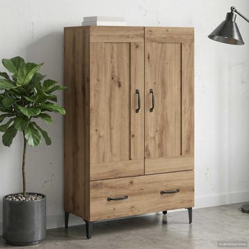 vidaXL Highboard Artisanaal eiken 70 x 31 x 115 cm Bewerkt, Verzenden
