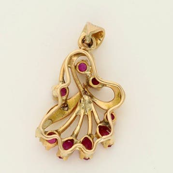 Pendentif - 18 carats Or jaune - Robijn