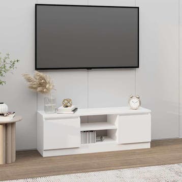 vidaXL Tv-meubel met deur 102x30x36 cm wit, Verzenden, Nieuw