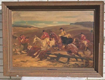Angelo Jank (1868–1940) - Parforcejagd: Der Sprung