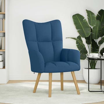 vidaXL Relaxstoel stof blauw, Huis en Inrichting, Verzenden, Nieuw
