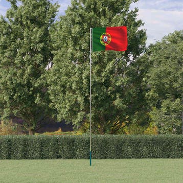 vidaXL Vlag met vlaggenmast Portugal 5,5 m aluminium, Verzenden, Nieuw