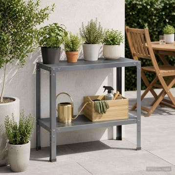 vidaXL Planttafel 100 x 40 x 80 cm Gepoedercoat staal, Tuin en Terras, Hand-tuingereedschap, Verzenden, Nieuw