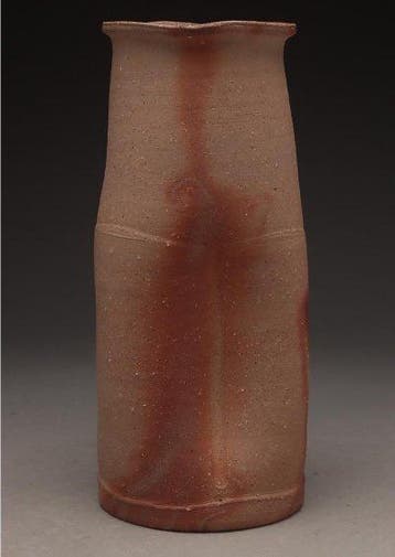 Vaas - Japanse Bizen-aardewerk Hidasuki Bloemenvaas van