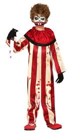 Clown Halloween Kostuum Kind gestreept, Verzenden, Nieuw
