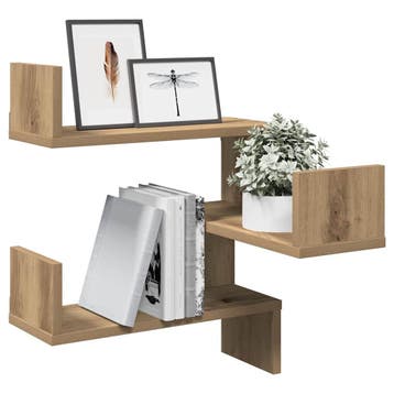 vidaXL Wandplank Hoekmontage, Muurmontage 2 pcs Artisanaal, Verzenden, Nieuw
