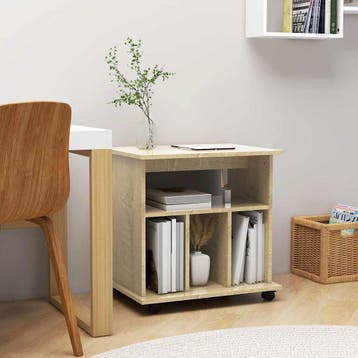vidaXL Rolkast 60x45x60 cm bewerkt hout sonoma eikenkleurig, Verzenden
