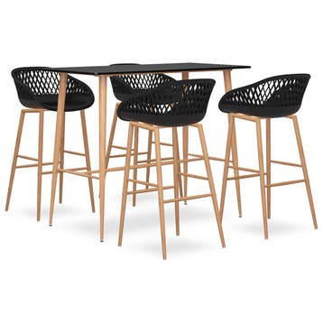 vidaXL 5-delige Barset zwart, Verzenden, Nieuw