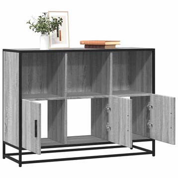 vidaXL Dressoir 100x35x76 cm bewerkt hout grijs sonoma, Verzenden