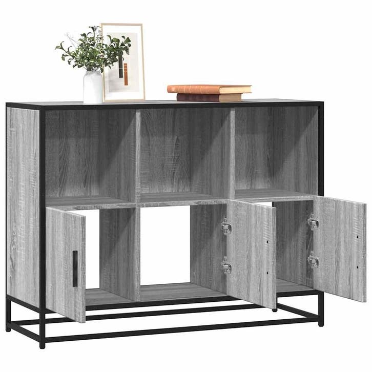 vidaXL Dressoir 100x35x76 cm bewerkt hout grijs sonoma, Maison & Meubles, Armoires | Dressoirs, Envoi