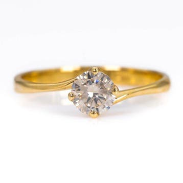 Zonder minimumprijs - Ring - 14 karaat Geel goud - 0.52ct., Nieuw