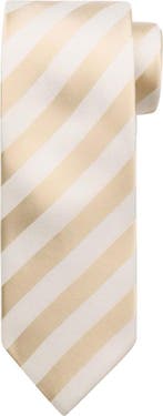 Suitable Stropdas Zijde Streep Beige maat  Heren, Kleding | Heren, Stropdassen, Verzenden, Nieuw, Beige, Suitable