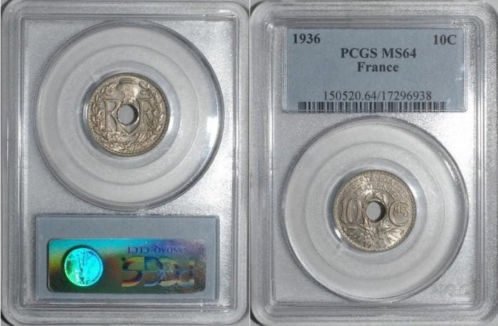 France Frankreich Km 866a 10 Centimes 1936 Typ Lindauer P..., Postzegels en Munten, Munten | Europa | Niet-Euromunten, België