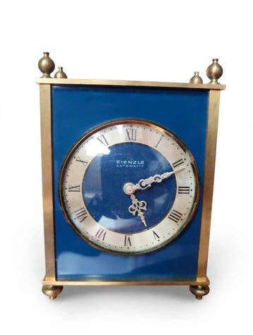 Tafelklok - Kienzle - Messing, Glas, Geëmailleerd staal -
