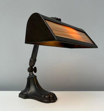 Lampe de bureau - Laiton, En alliage, Verre - Lampe de