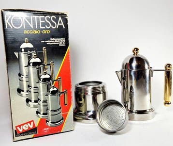Vev Vigano - Koffiepot - Staal - Grande Kontessa