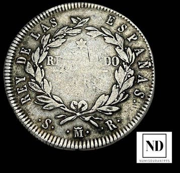 Royaume d’Espagne. Fernand VII. 10 Reales 1821 - Madrid
