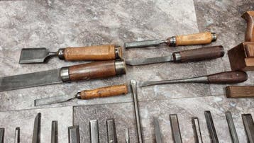 Werkgereedschap (32) - Carpenters working tools, Chesels,