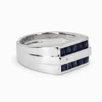 Zonder minimumprijs - Ring Verguld Saffier - Diamant - 18k, Nieuw