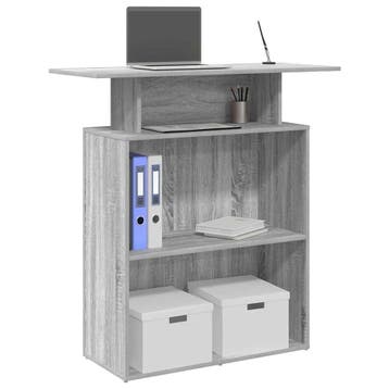 vidaXL Receptiebalie 100x40x104 cm bewerkt hout grijs sonoma, Huis en Inrichting, Verzenden, Nieuw