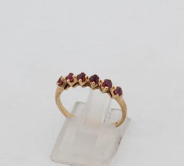 Zonder minimumprijs - Ring - 18 karaat Geel goud Robijn, Handtassen en Accessoires, Nieuw