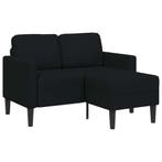 vidaXL 2-zitsbank met ligchaise L-vormig 125 cm stof zwart, Huis en Inrichting, Verzenden, Nieuw