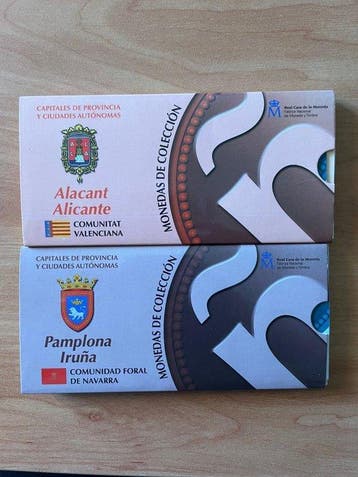 Spanje. 5 Euro 2010 Alicante + Pamplona (2 coins) Proof