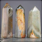 Natuurlijk veelkleurige jaspis obelisk-set – Expressieve
