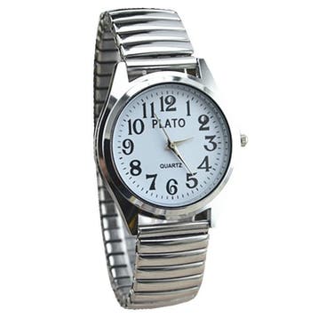 Fako - Horloge - Rekband - Plato - Ø 32mm - Zilverkleurig -, Verzenden