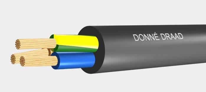 Zwarte Rubber Stroomkabel 3G2.5mm² 100M Rol - 020697 [100, Bricolage & Construction, Électricité & Câbles, Envoi