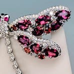 Zonder minimumprijs - Broche 925 zilver met natuurlijke