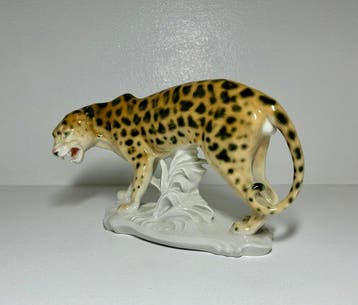 Karl Ens, Volkstedt - Beeldje - Large Leopard - Porselein