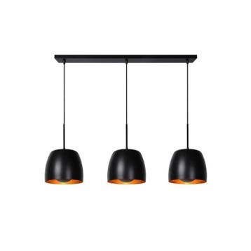 Hanglamp Lucide NOLAN -  - 3xE27 - Zwart -, Verzenden