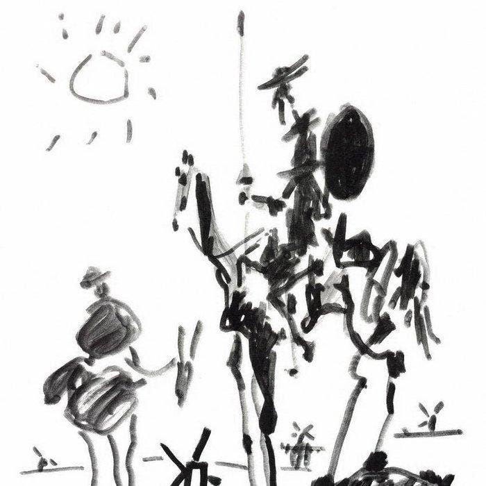 Pablo Picasso (1881-1973), after - Don Quichotte et Sancho, Antiquités & Art, Antiquités | Autres Antiquités