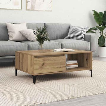 vidaXL Salontafel artisanaal eikenkleurig 90 x 60 x 35 cm, Verzenden, Nieuw