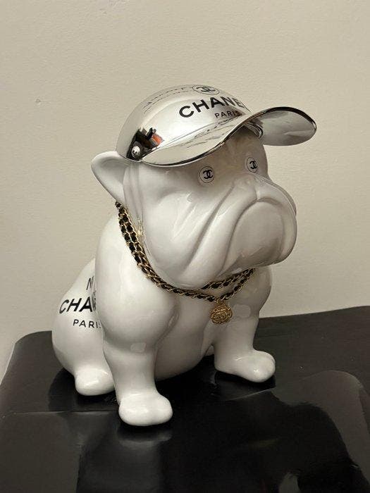 GF Exclusives - XL 40cm Chanel Dog Artwork By: GF Exclusives, Antiquités & Art, Art | Peinture | Moderne