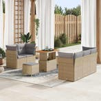 vidaXL Tuinbank Set 8 pcs Beige poly rattan, Verzenden, Nieuw