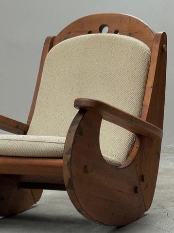 WASA - Chaise à bascule - Bois de pin, Textile