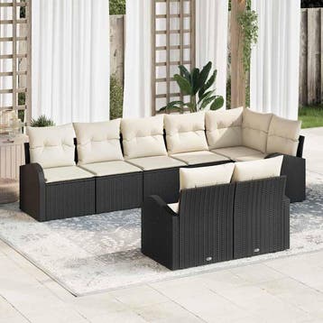 vidaXL Tuinbank Set 8 st 8-Aantal zitplaatsen poly rattan, Verzenden, Nieuw